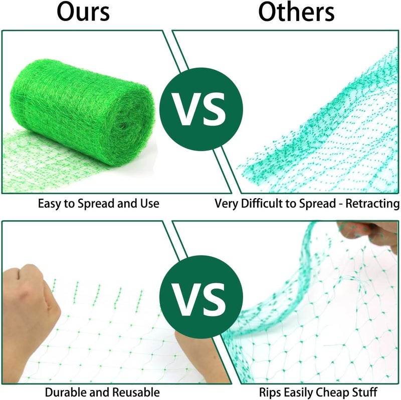 UWIOFF Garden Netting, 7 x 100 FT Bird Netting for Garden Protection, Green Deer Netting for Plants Fruit Trees Vegetables from Birds, Squirrels, Other Animals - Image 4